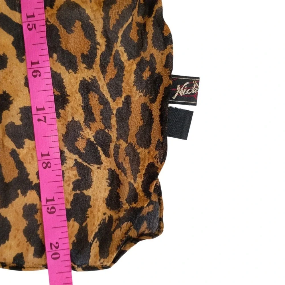 Nick and Nora Vintage Leopard Print Silk Scarf Square Neckerchief Made in USA